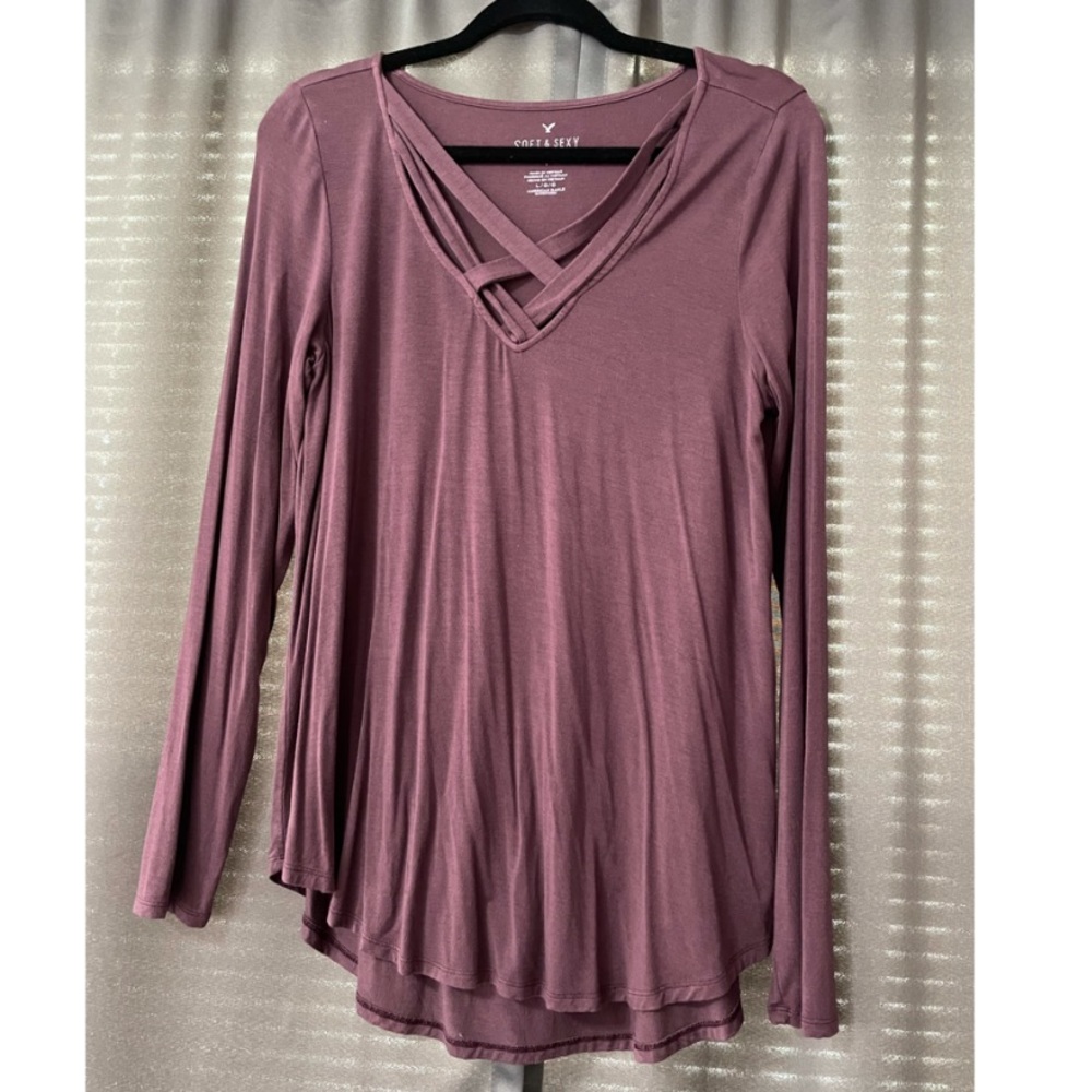 American Eagle Soft&Sexy Crisscrossed Long Sleeve